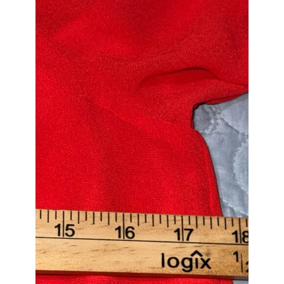 Michael Michael Kors Red Smocked Neck Chiffon Blouse With 3/4 Sleeves XS Womens - Picture 9 of 10